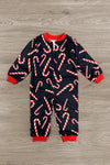 Candy Cane Onesie Family Pajamas - AND PET BANDANA! - Sparkle in Pink