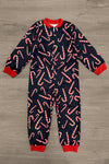 Candy Cane Onesie Family Pajamas - AND PET BANDANA! - Sparkle in Pink