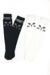 Cat Knee High Socks - Black or White - Sparkle in Pink