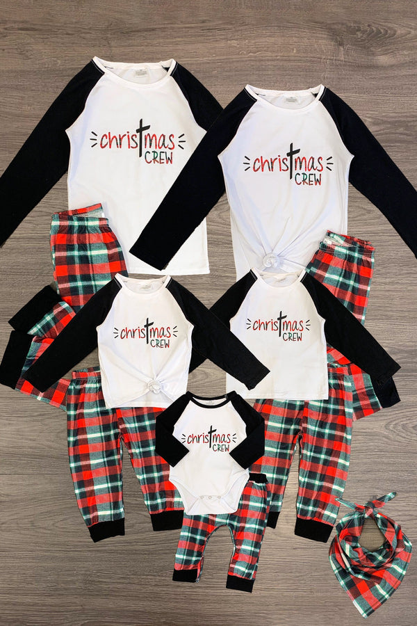 "Christmas Crew" Plaid Family Pajamas - And pet bandana! - Sparkle in Pink