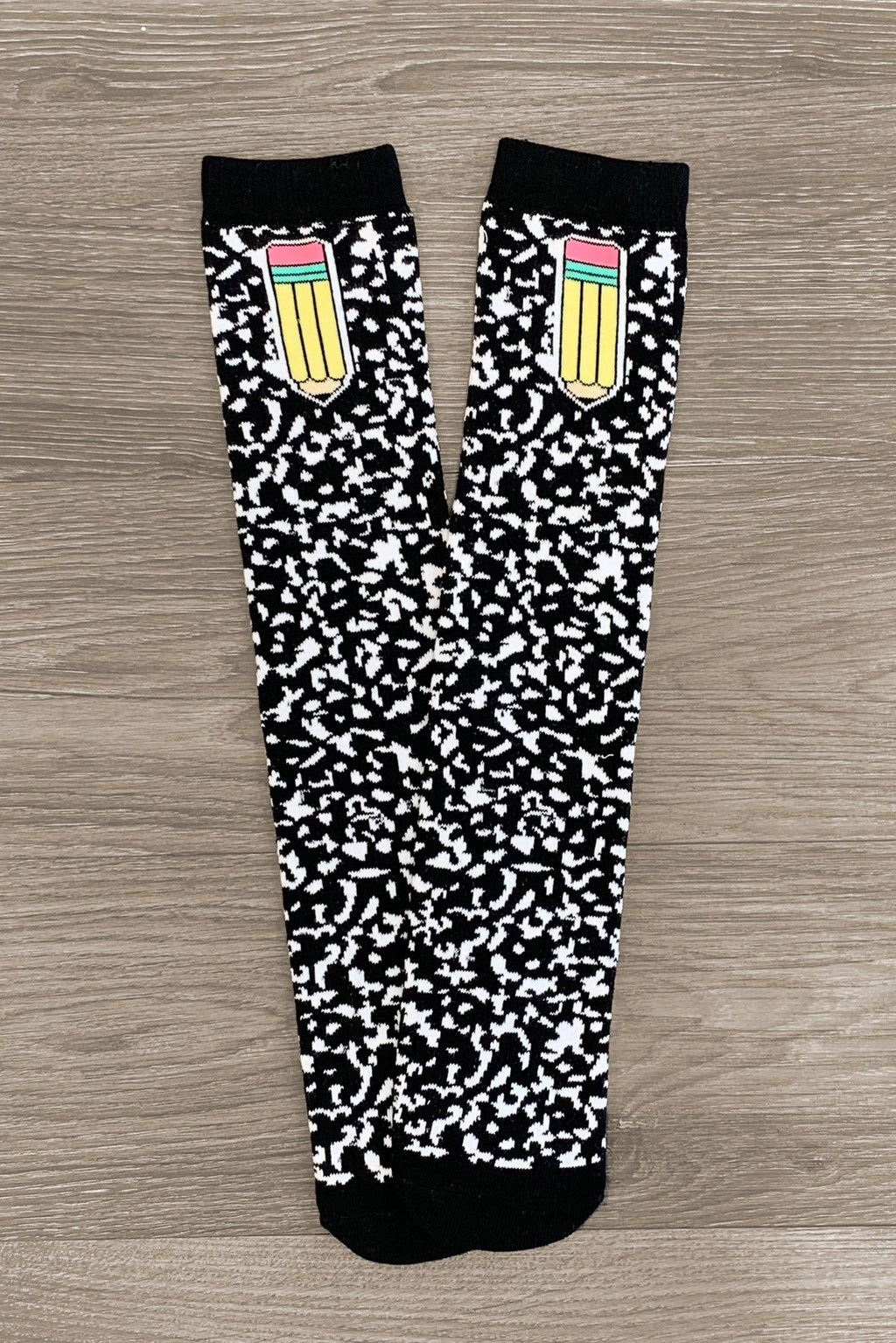 Composition Notebook Knee High Socks - Sparkle in Pink