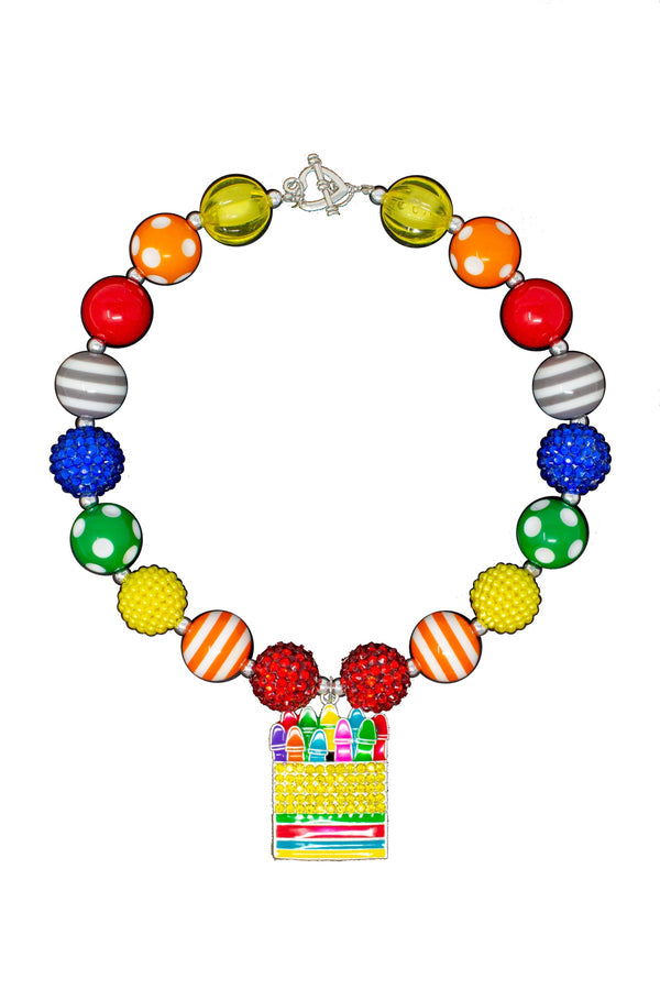 Crayon Bubblegum Necklace - Sparkle in Pink