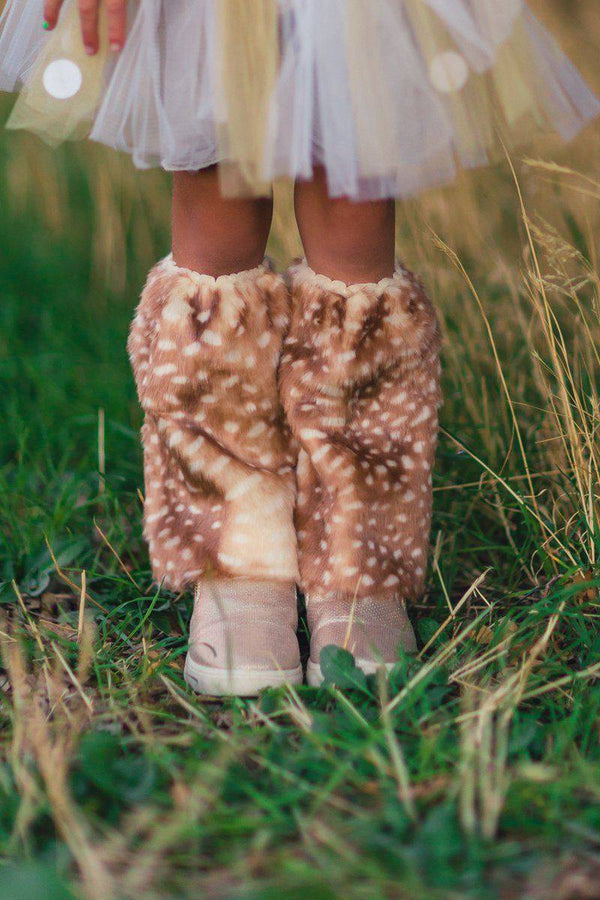 Deer Faux Fur Legwarmers - Sparkle in Pink