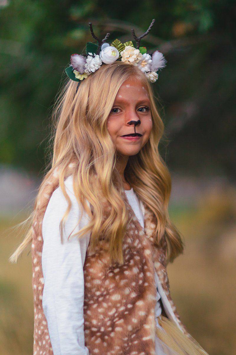 Deer Floral Antler Headband - Sparkle in Pink