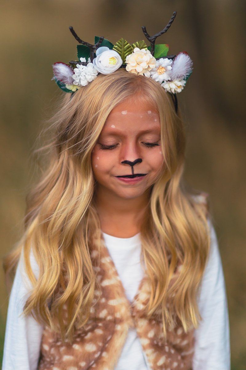 Deer Floral Antler Headband - Sparkle in Pink