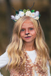 Deer Floral Antler Headband - Sparkle in Pink