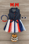 Denim Tank & Patriotic Stars Tutu Dress - Sparkle in Pink