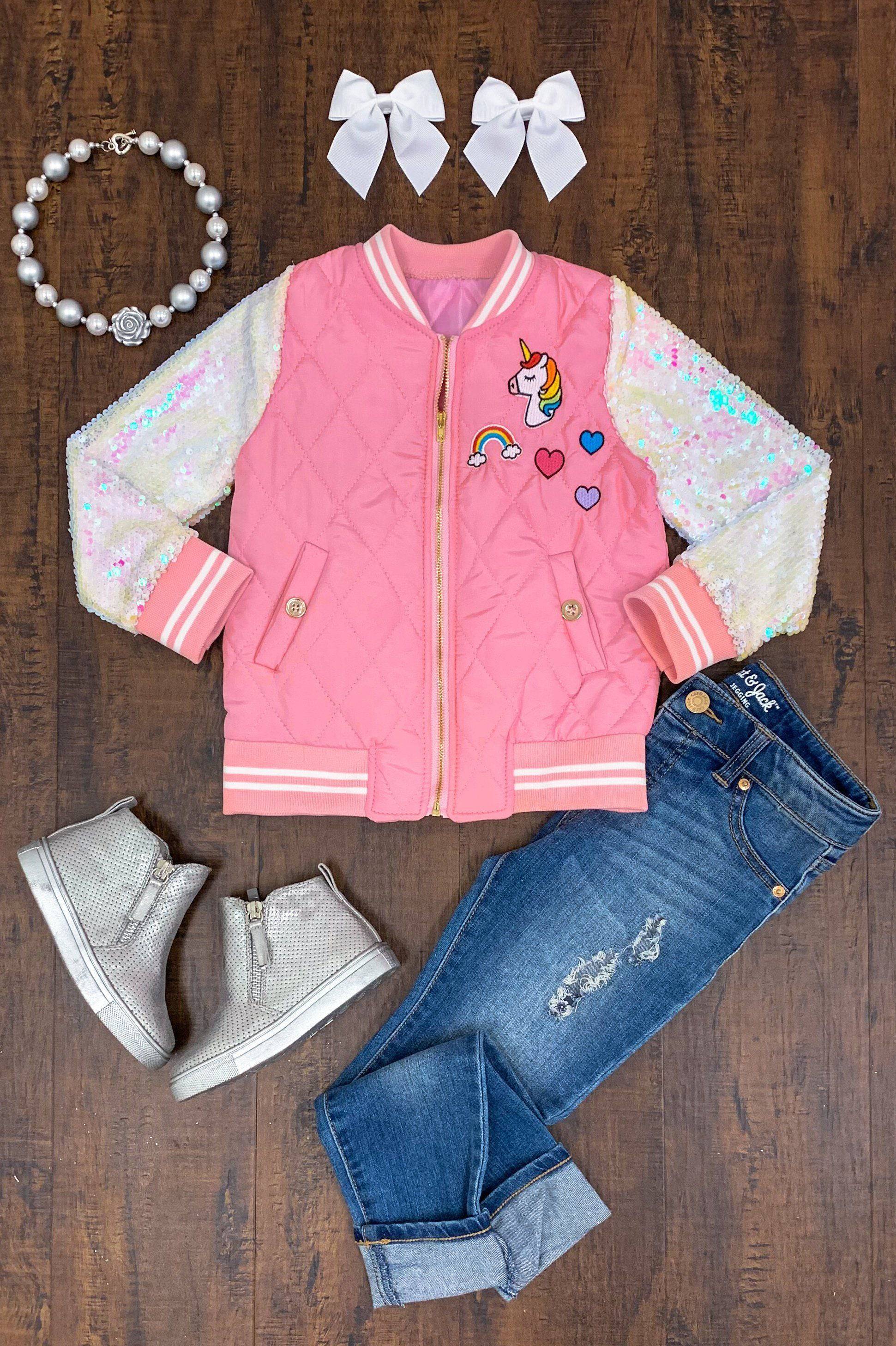 LOVE EVERYONE Pink Sequin bomber Jacket - House of Mua Mua