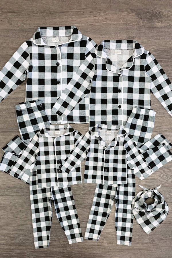Family & Pet Buffalo Plaid Pajama Set - White - Sparkle in Pink