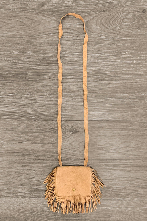Faux Suede Fringe Purse - Many Colors! - Sparkle in Pink
