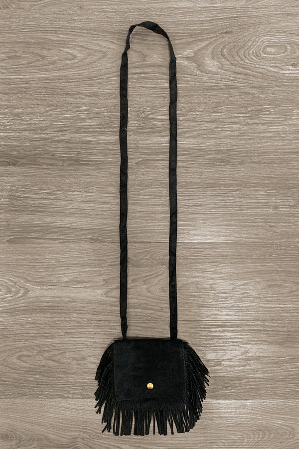 Faux Suede Fringe Purse - Many Colors! - Sparkle in Pink