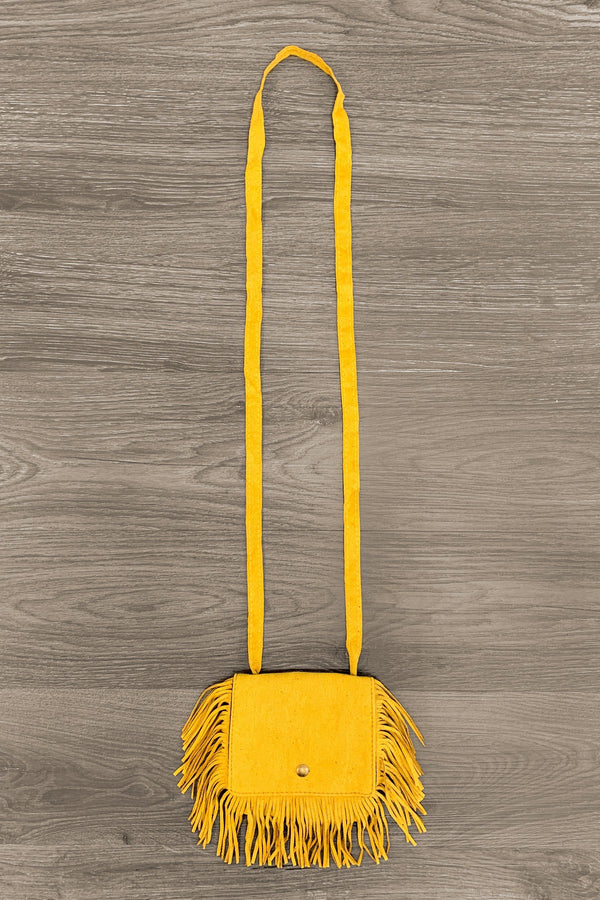Faux Suede Fringe Purse - Many Colors! - Sparkle in Pink