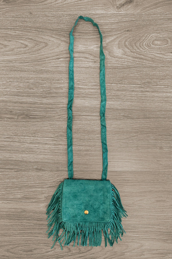 Faux Suede Fringe Purse - Many Colors! - Sparkle in Pink