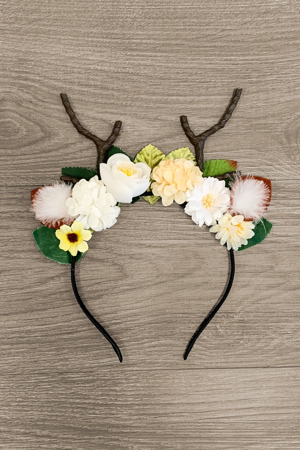 Deer Floral Antler Headband - Sparkle in Pink