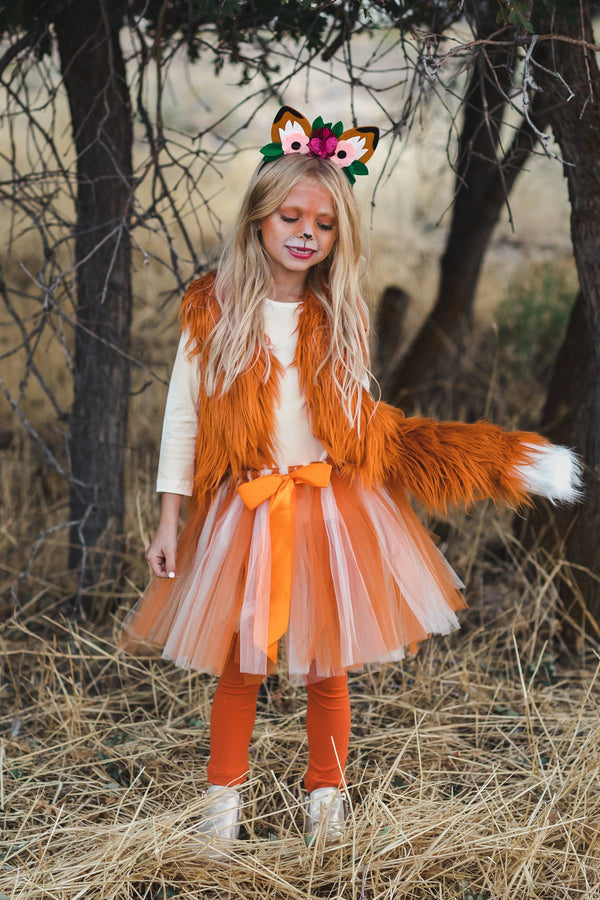 Fuzzy Fox Costume - 4 Piece Set - Sparkle in Pink