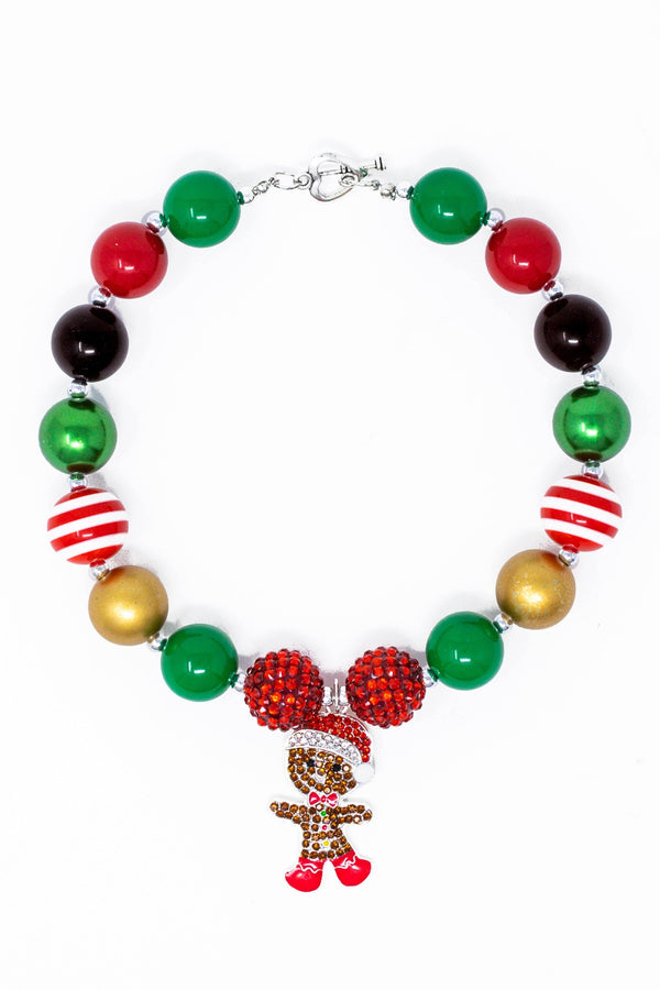Gingerbread Man Bubblegum Necklace - Sparkle in Pink