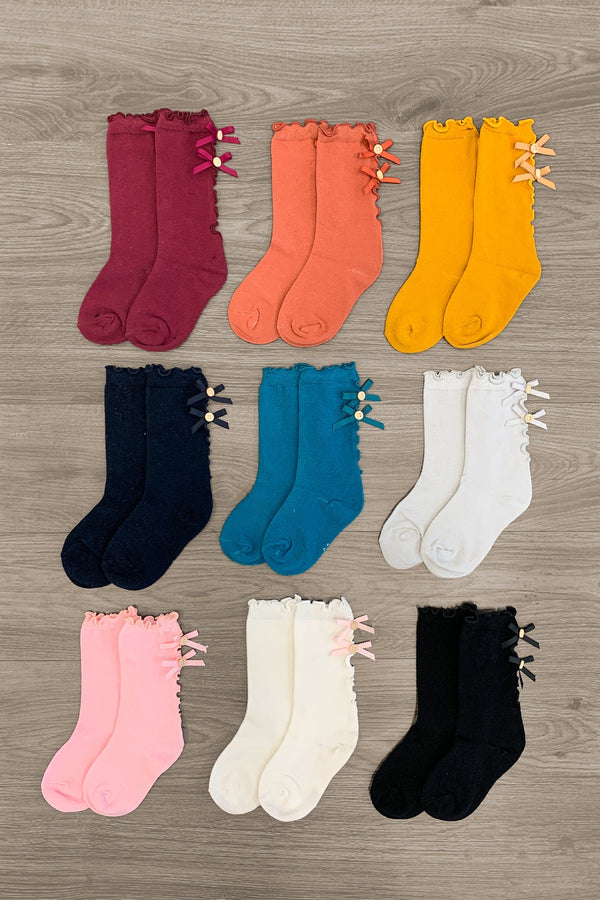 Girls' Bow Socks - Many Colors! - Sparkle in Pink