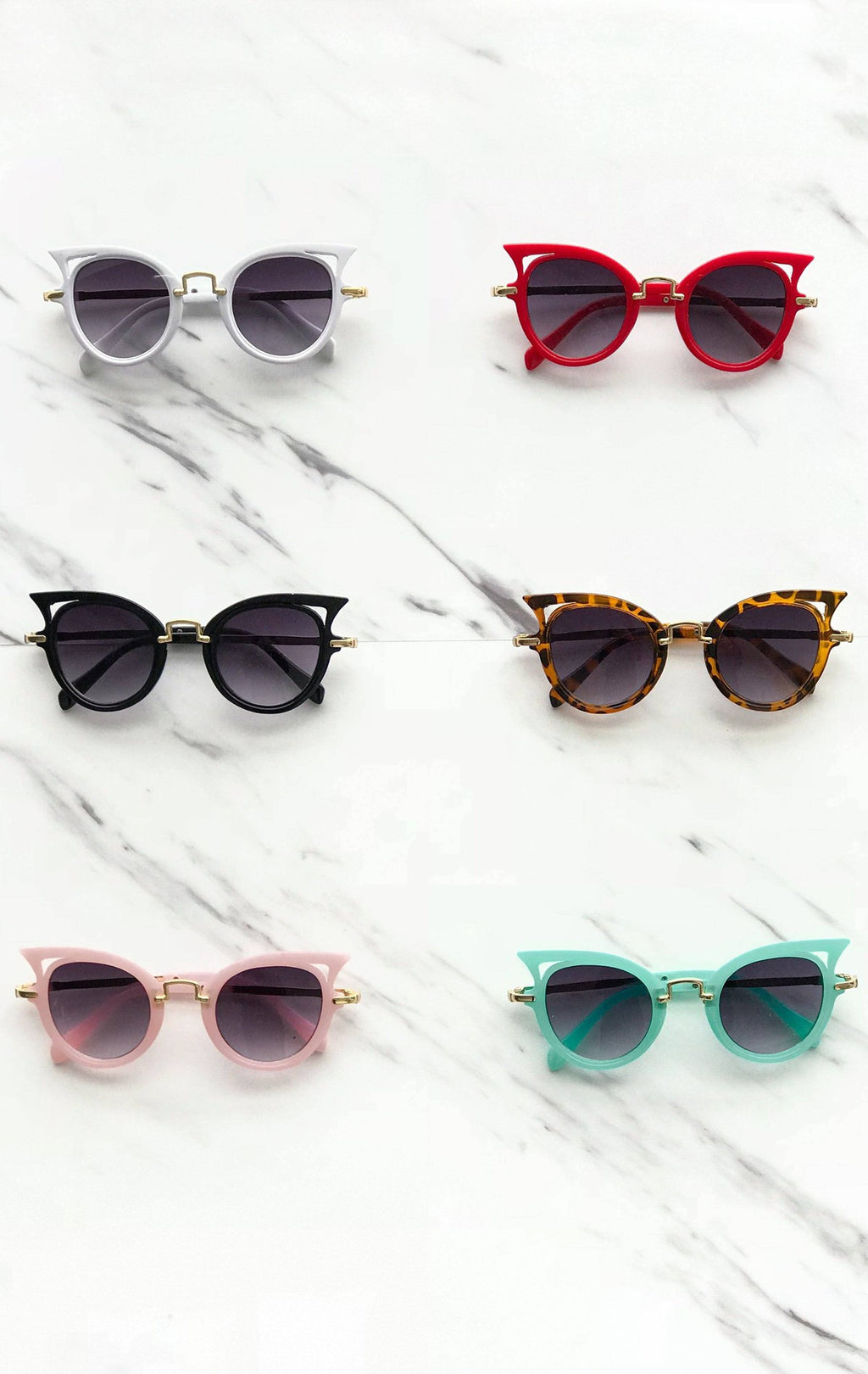 Girls Cat Eye Sunnies - Many Colors! - Sparkle in Pink