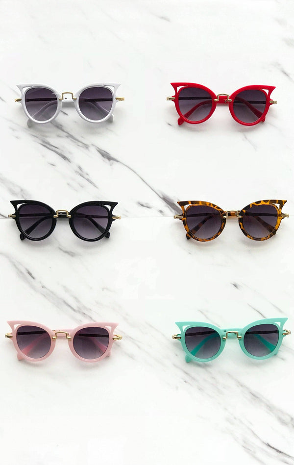 Girls Cat Eye Sunnies - Many Colors! - Sparkle in Pink