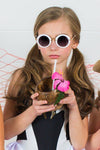 Girls Round Eye Sunnies - Many Colors! - Sparkle in Pink