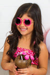 Girls Round Eye Sunnies - Many Colors! - Sparkle in Pink