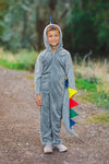 Gray Dinosaur Costume - Sparkle in Pink