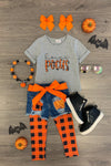 "Hocus Pocus" Legging & Denim Short Set - Sparkle in Pink