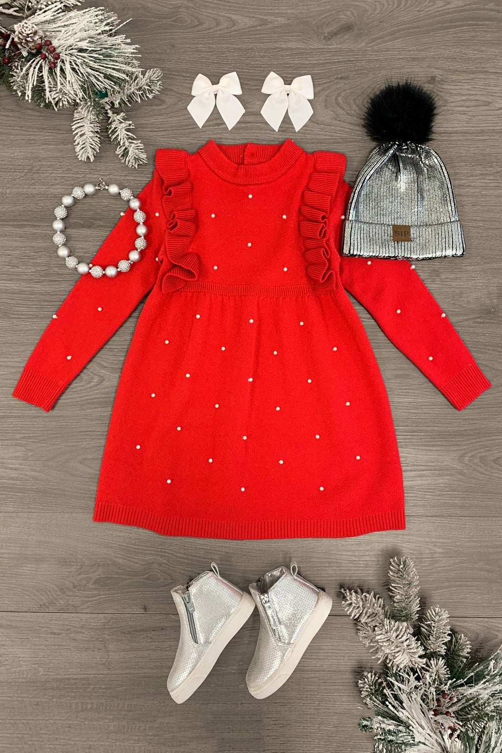 Holiday Pearl Sweater Dress - MANY COLORS! - Sparkle in Pink