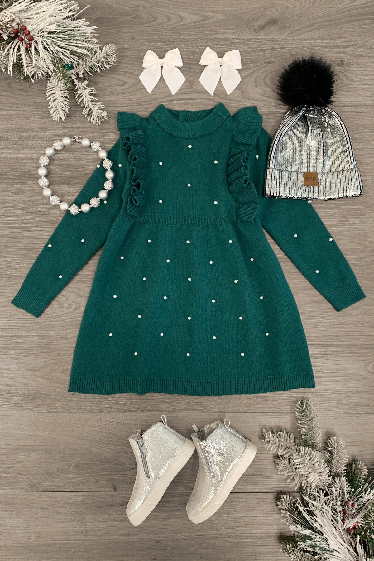 Holiday Pearl Sweater Dress - MANY COLORS! - Sparkle in Pink