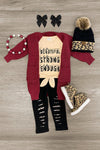 "I am... Beautiful, Strong, Enough" Legging Set - Sparkle in Pink
