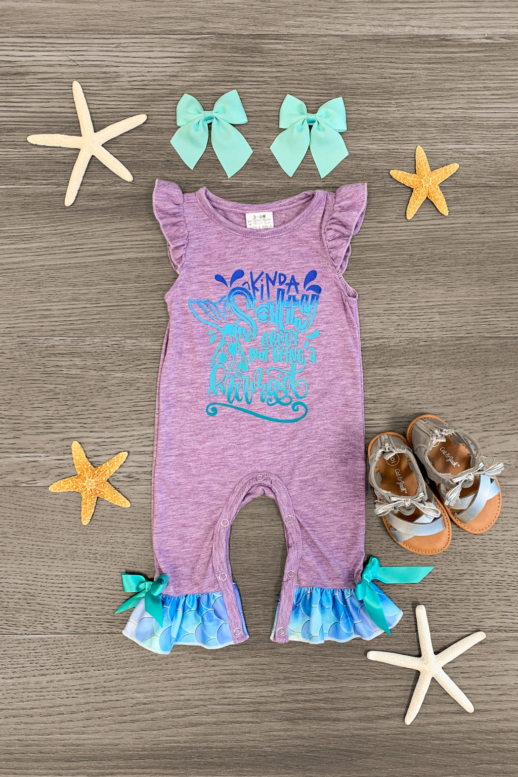 "Kinda Salty About Not Being A Mermaid" Romper - Sparkle in Pink