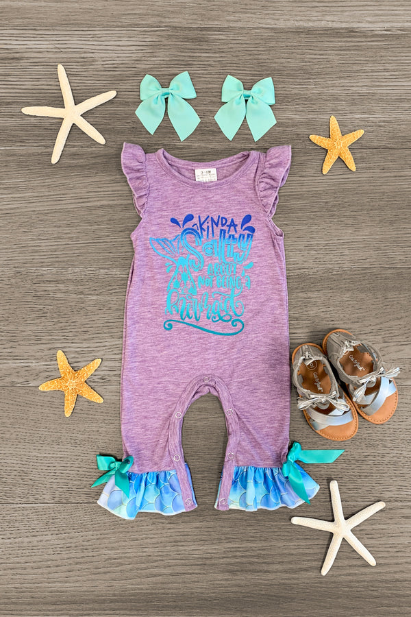 "Kinda Salty About Not Being A Mermaid" Romper - Sparkle in Pink