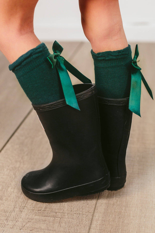 Knee High Bow Socks - Many Colors! - Sparkle in Pink