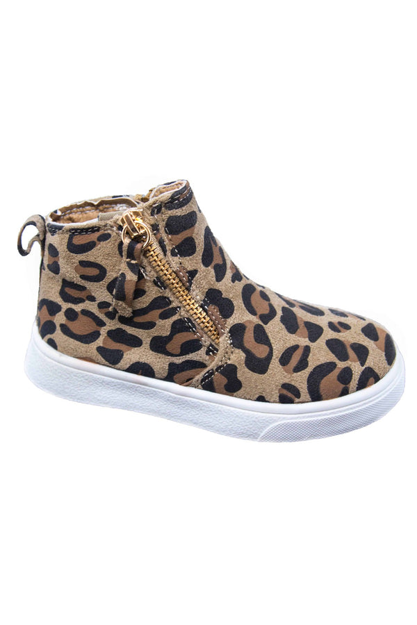 Leopard Sneaker Booties - Sparkle in Pink