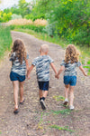 Matching Family & Pet Tops- Camo/Flag Pocket - Sparkle in Pink