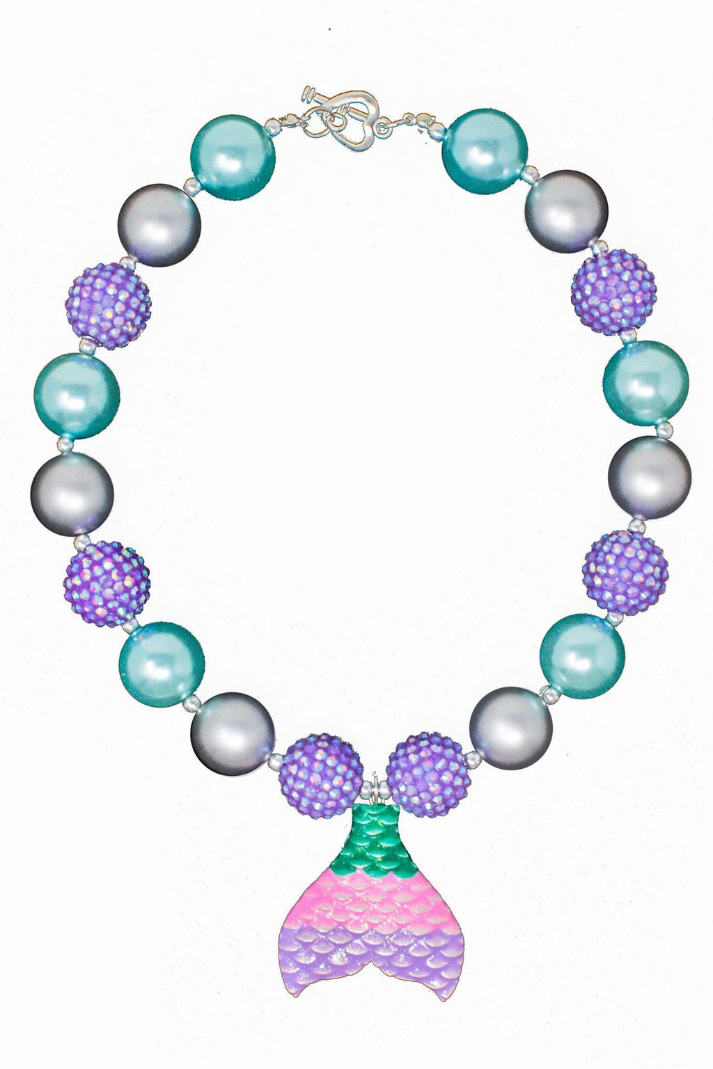Mermaid Tail Bubblegum Necklace - Sparkle in Pink