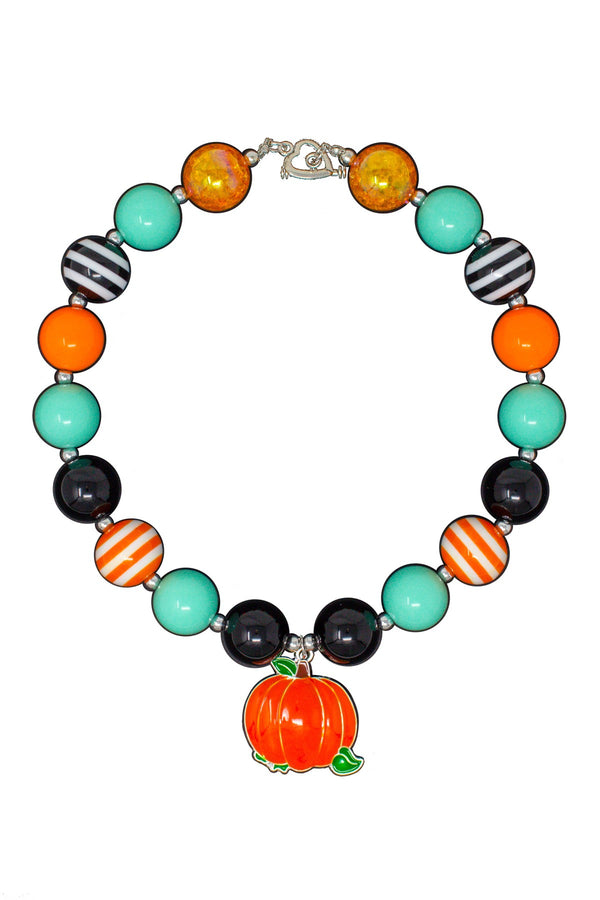 Mint Pumpkin Bubblegum Necklace - Sparkle in Pink