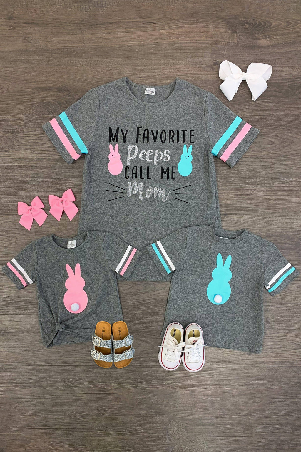 Mom & Kid - My Favorite Peeps Top - Sparkle in Pink