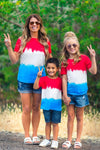 Mom & Kid - Patriotic Firecracker Ombre Top - Sparkle in Pink