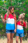 Mom & Kid - Patriotic Firecracker Ombre Top - Sparkle in Pink