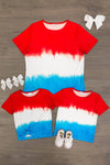 Mom & Kid - Patriotic Firecracker Ombre Top - Sparkle in Pink