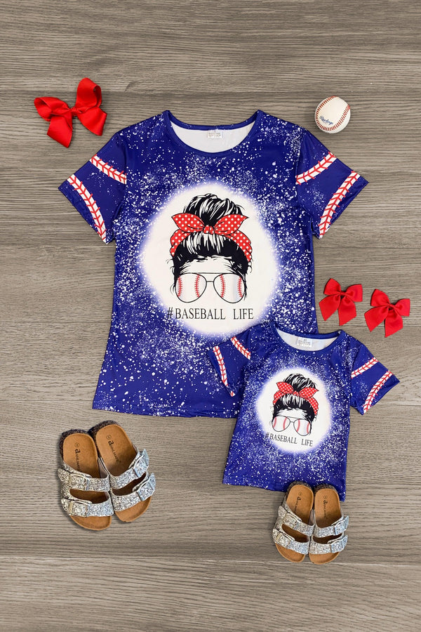 Mom & Me - "#Baseball Life" Short Sleeve Top - Sparkle in Pink