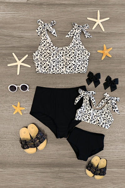 White and cheap cheetah bathing suit