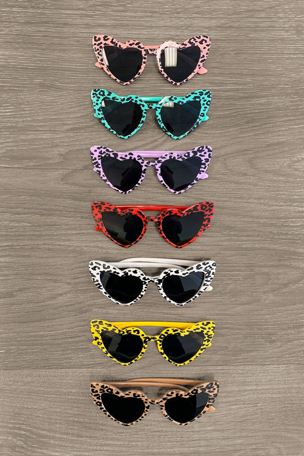 Mom & Me - Heart Eye Cheetah Print Sunnies - Many Colors! - Sparkle in Pink