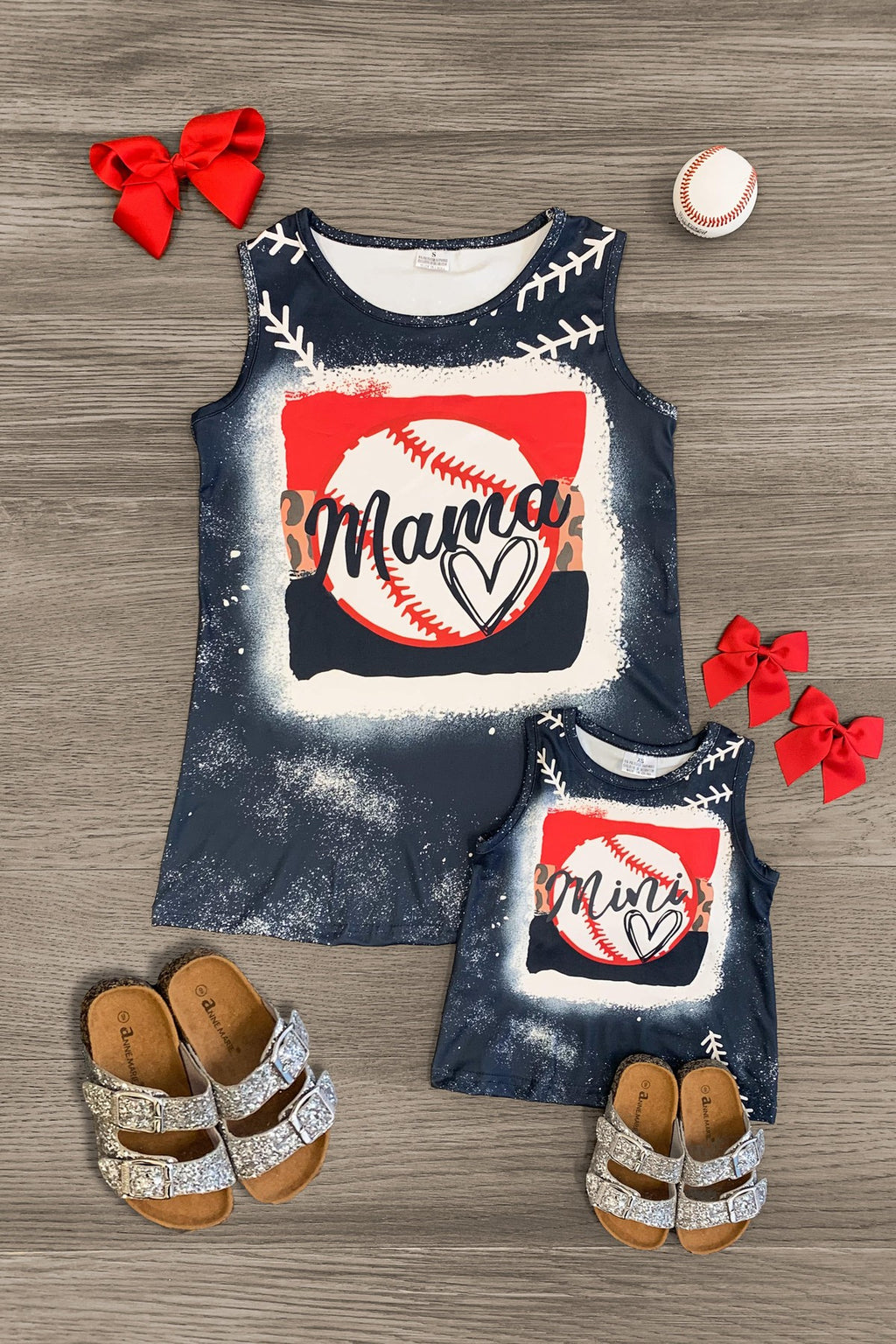 Mom & Me - "Mama & Mini" Black Splatter Paint Baseball Tank - Sparkle in Pink