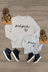 Mom & Me - "Mama & Mini" Gray Long Sleeve Top - Sparkle in Pink