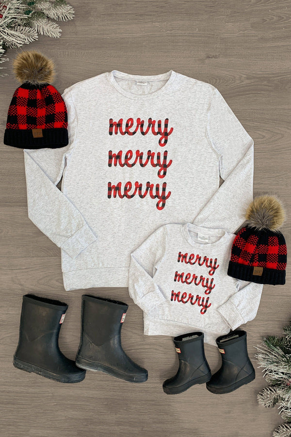 Mom & Me - "Merry Merry Merry" Top - Sparkle in Pink