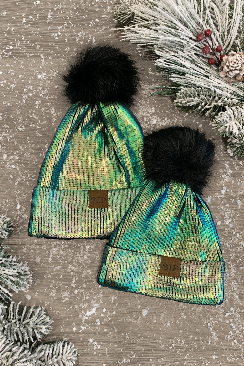 Mom & Me - Metallic Sparkle In Pink Beanies - Many Colors! - Sparkle in Pink