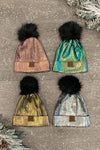 Mom & Me - Metallic Sparkle In Pink Beanies - Many Colors! - Sparkle in Pink