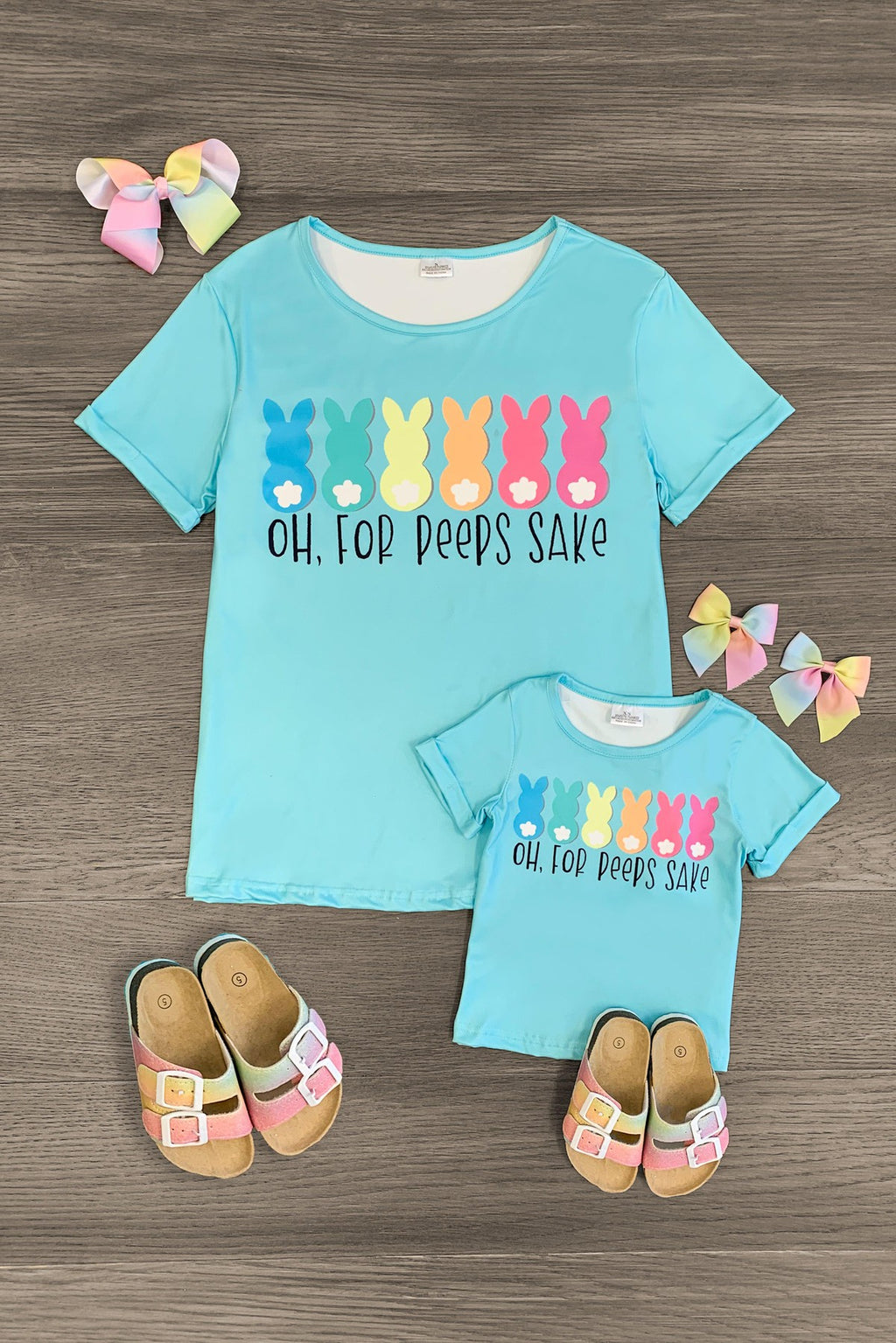 Mom & Me - "Oh For Peeps Sake" Short Sleeve Top - Sparkle in Pink